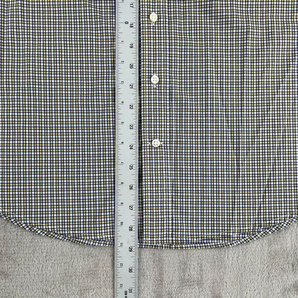 Sid Mashburn Shirt Men Large Yellow Blue Check Long Sleeve Designer Button Down - Picture 11 of 14